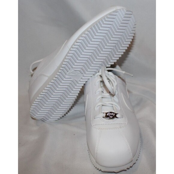 Nike Youth Cortez Basic SL White Leather Shoes GS 7 Youth 8.5 Women's NIB - Picture 5 of 7